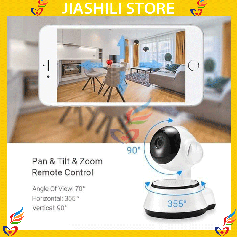Jiashili_ cctv wifi  KAMERA CCTV MINI SAMBUNG KE HP V380 Q6 HD1080P Wireless Mini IP CCTV - cctv min
