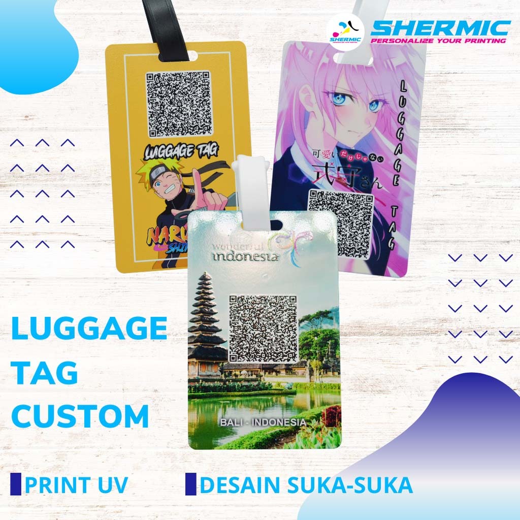 Cetak Custom Print UV Luggage Tag Name Tag Label  Tas Koper Tag Bag Luggage Bag Travel PVC