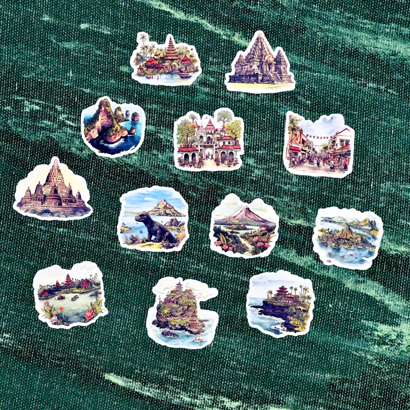 

STIKERKUN.ID CUTTING STICKER STIKER ANTI AIR EDISI PULAU DAN CANDI ( 12 PCS ) / STIKER CUSTOM JURNALING DEKORASI DIARI MURAH / CETAK STIKER SOUVENIR LUCU VIRAL STIKER AESTHETIC STIKER DINDING STIKER LUCU STIKER HELM