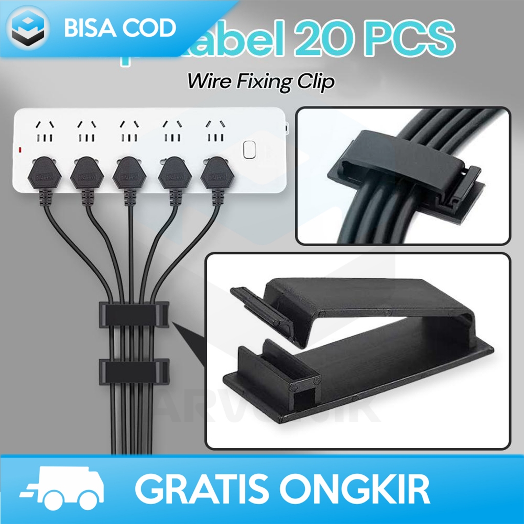 PERAPIH KLIP KABEL TEMPEL DINDING 20PCS FC30 NILON PEREKAT TEMBOK