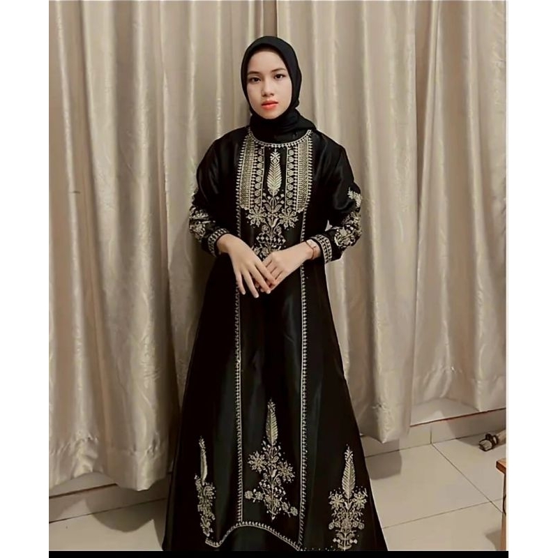 GAMIS SILVA //Gamis Satin Kristal Premium Bordir