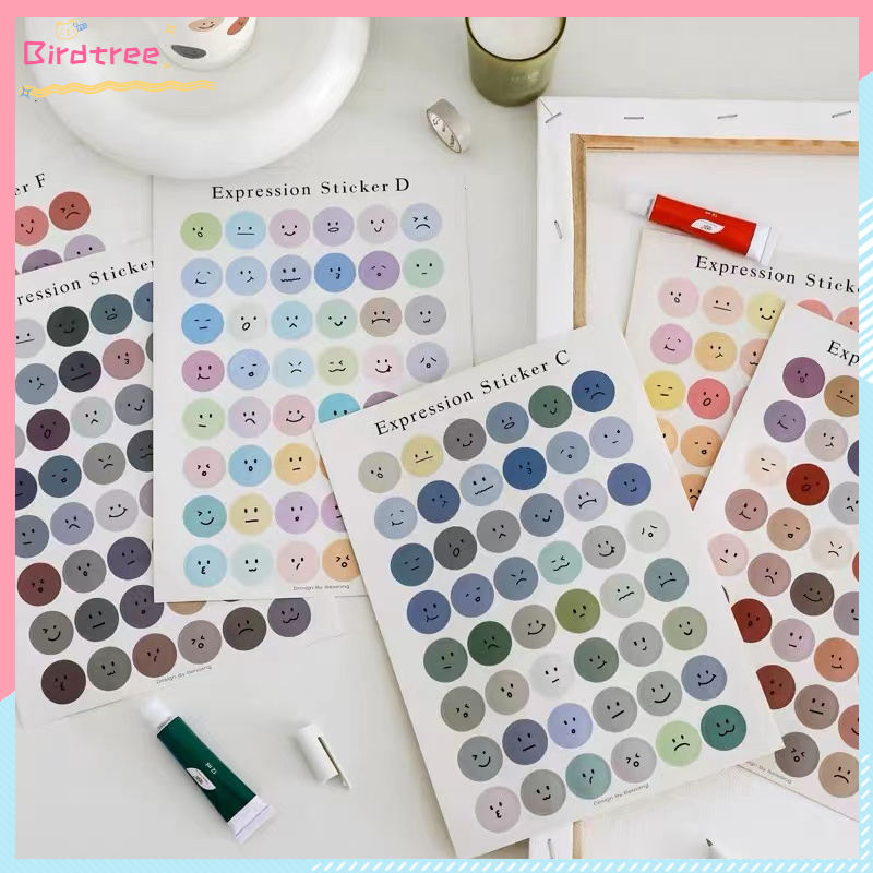 

[Readystock❤️COD]Stiker Wajah Tersenyum Kreatif Stiker Titik Bulat Stiker Bahan Dekorasi Notebook