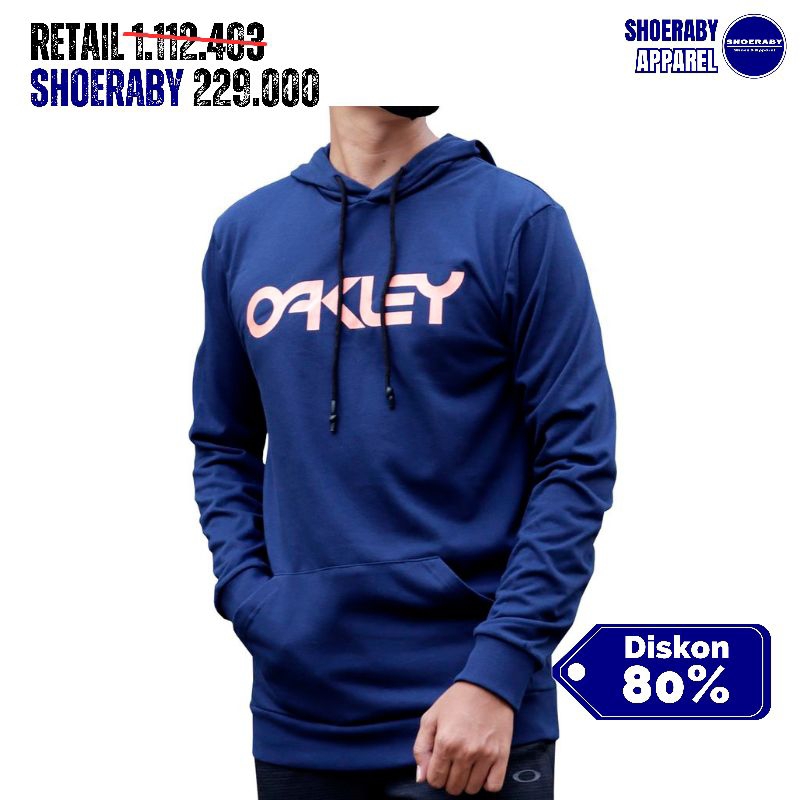 Hoodie Oakley B1B Popover Biru Gelap Original Murah Diskon. Hoodie Sweater Jumper Pria Cowok
