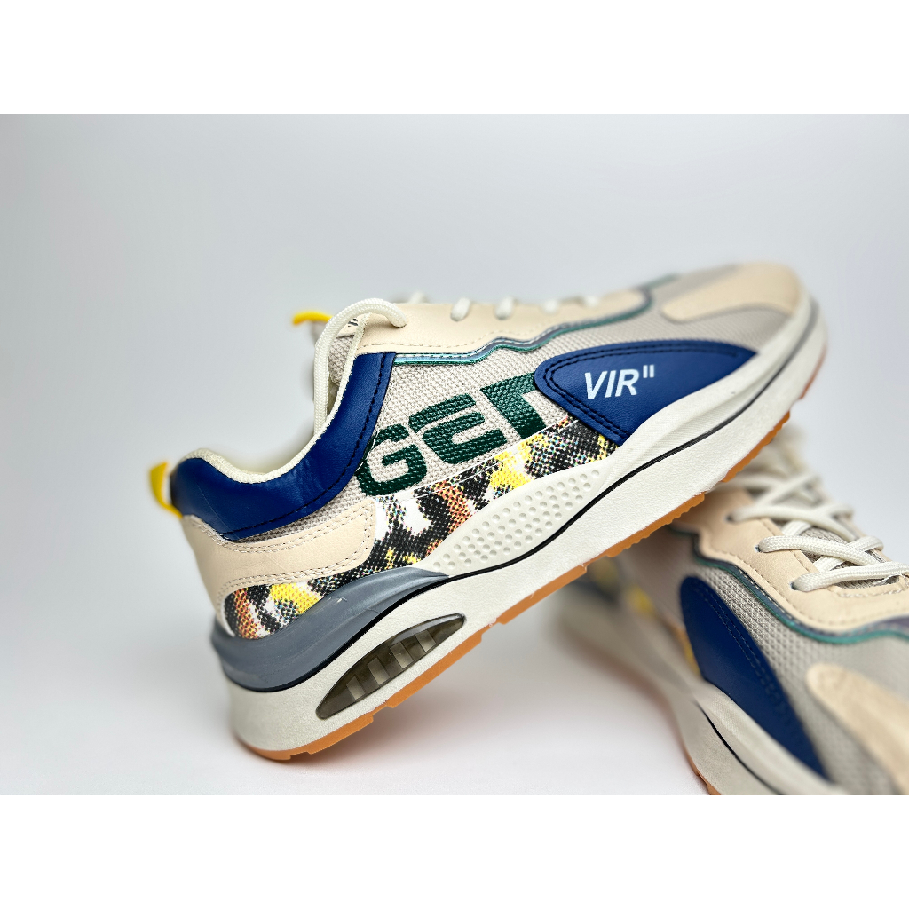 Sepatu Olah Raga Pria Max Vir Sneakers Kasual - Max Vir Cream Blue