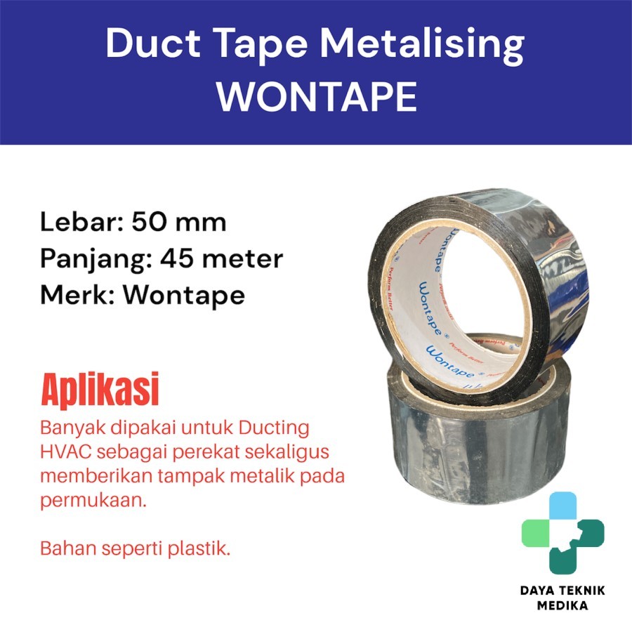 Wontape Duct Tape Metalising - Lakban Metalizing - Bukan Aluminium