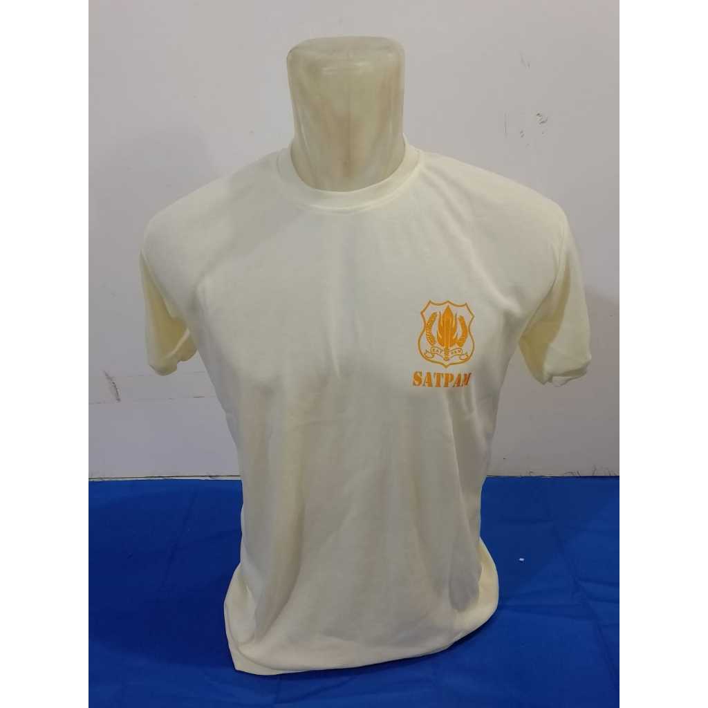 Kaos Satpam Cream Terbaru -Kaos Satpam Logo cream