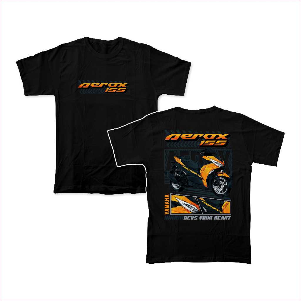 KAOS MOTOR DEWASA OTOMOTIF RIDER DRIVER BIKER LENGAN PENDEK DEPAN BELAKANG GAMBAR MOTOR AEROX HEDON 