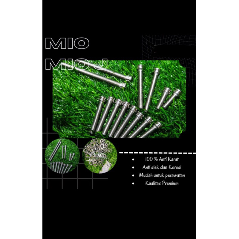 BAUT CVT MIO J STAINLES ANTI KARAT MODEL TITANIUM BAUT CVT SET MIO J STAINLESS BUBUT