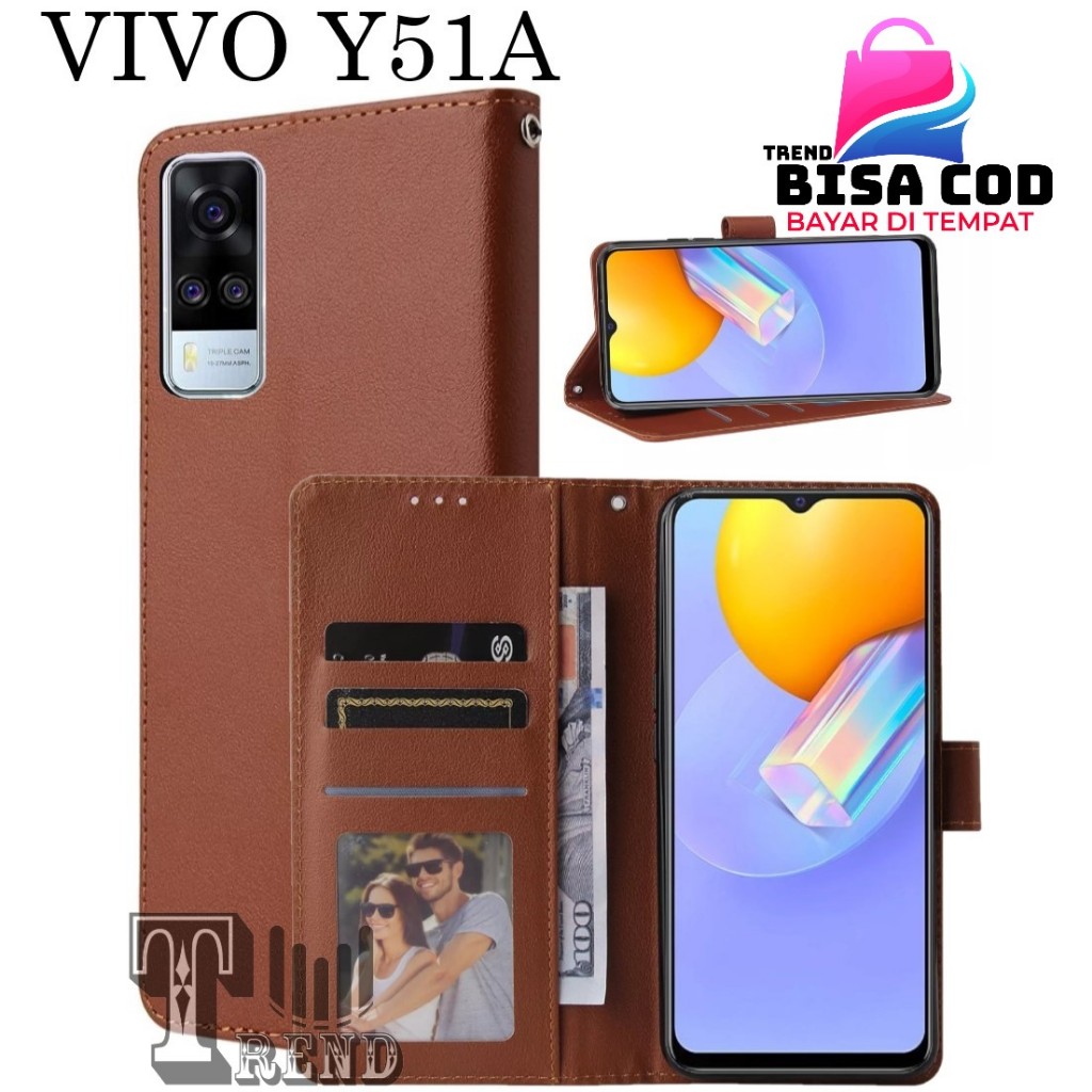 LEATHER CASE FLIP VIVO Y51A  FLIP CASE KULIT UNTUK VIVO Y51A