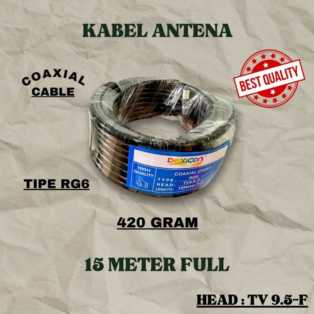 KABEL ANTENA 10 Meter 15 Meter 20 Meter RG6 ANTENA TV COAXIAL CABLE/KABEL COLOKAN KABEL ANTENA TV DI