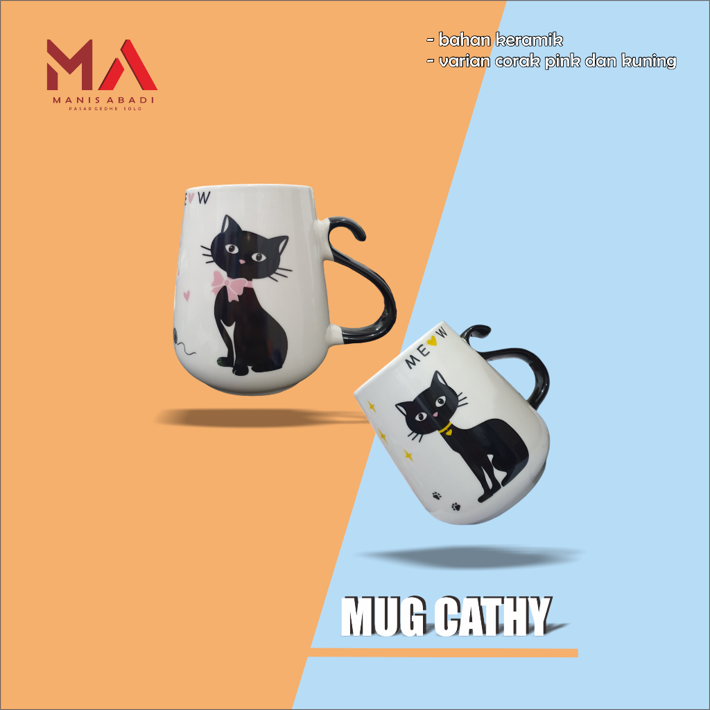 Mug Kucing Keramik | Mug Kucing Lucu | Gelas Mug Kucing Unik