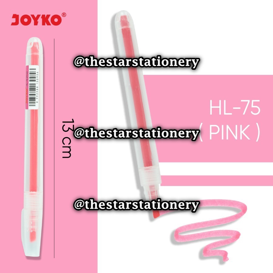 

(1 Biji) GROSIR Highlighter Joyko HL-75 Pink / Penanda Berwarna Joyko HL75 / Joyko HL 75 (1 Biji)