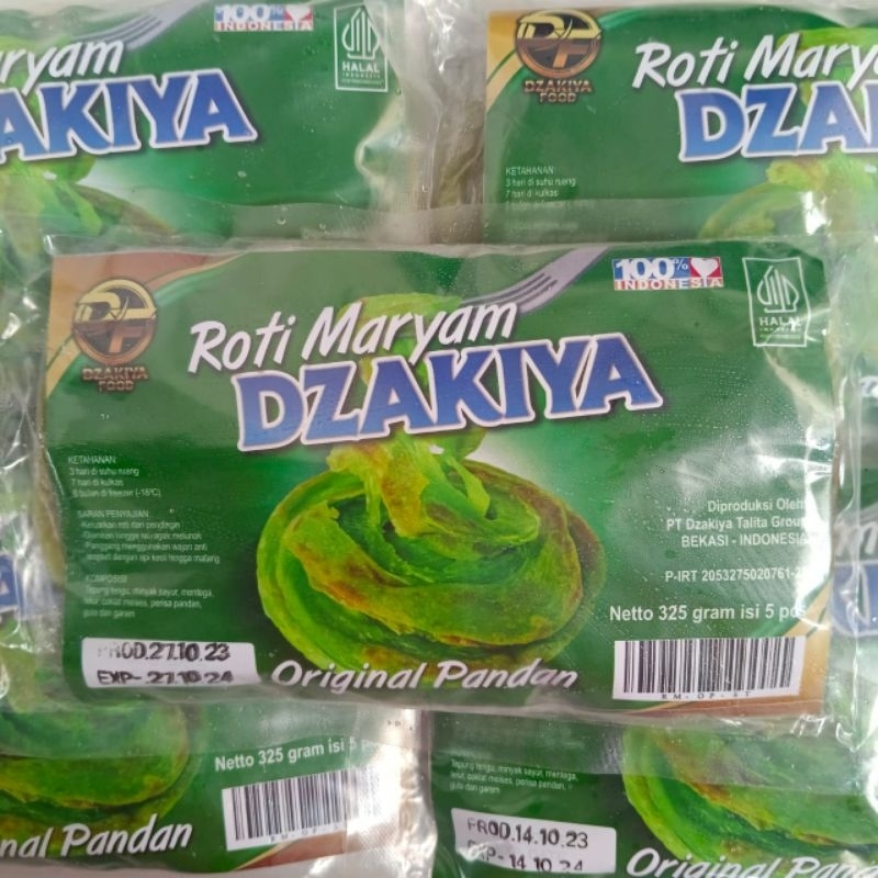 

Roti Maryam Dzakiya Pandan Premium Frozen isi 5 pcs