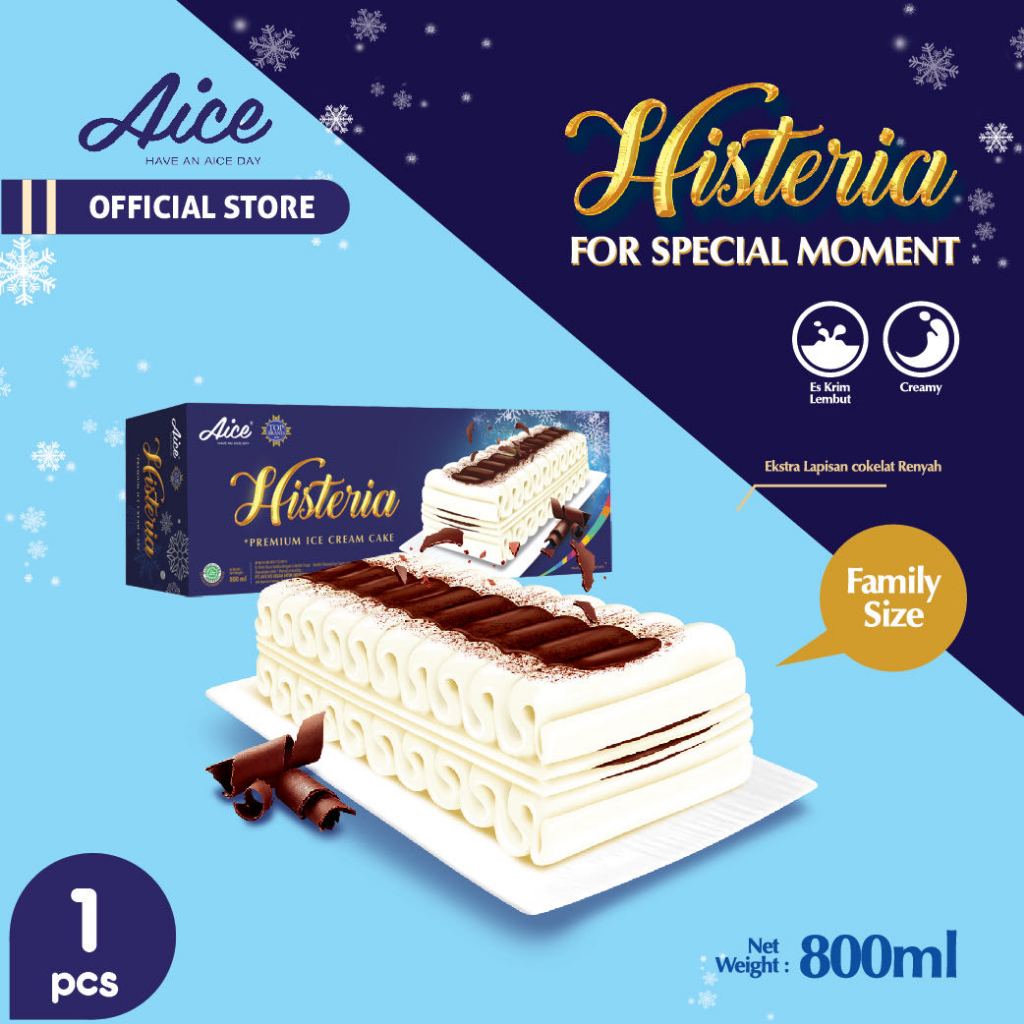 

Aice Ice Cream Histeria Special Moment 800ml isi 1pcs es krim