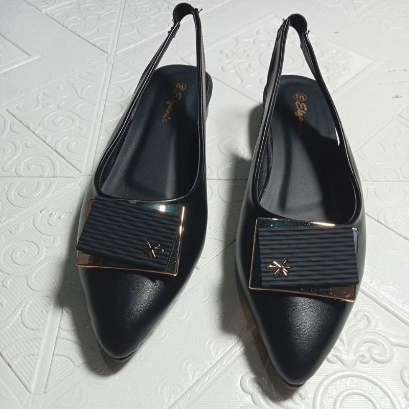 Pansus Karet Belakang Hitam Polos