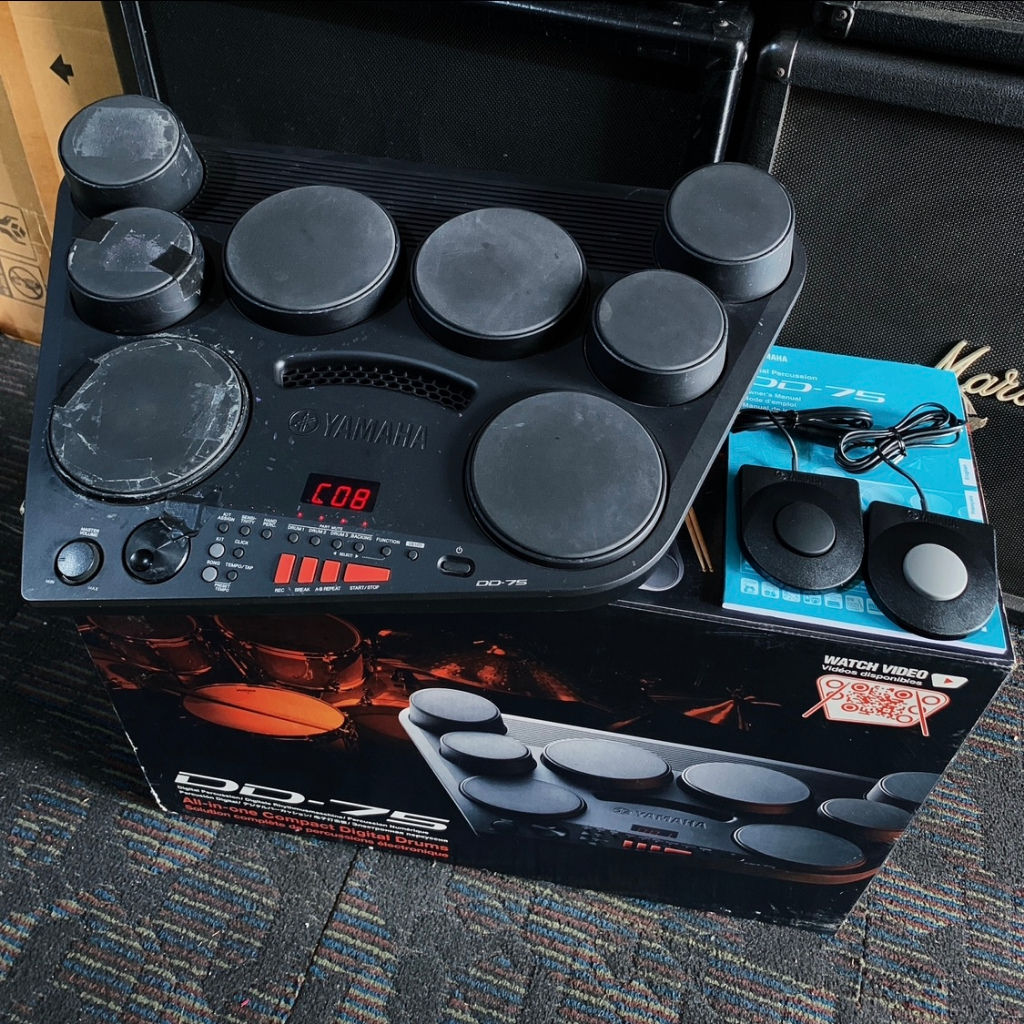 BILLY MUSIK - Drum Sample Pad Yamaha DD-75 DD75 Fullset dus box
