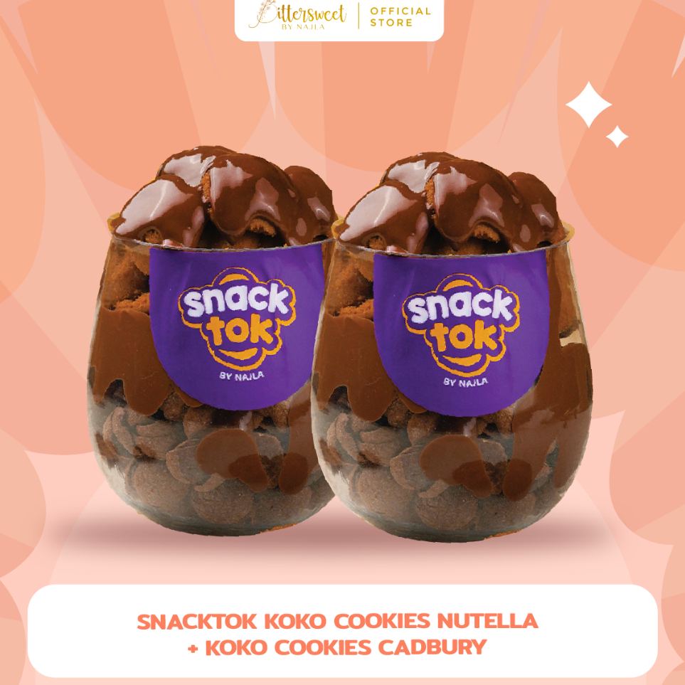 

8.8 Bittersweet by Najla - Bundle Snacktok Koko Cookies ( Nutella + Cadbury)