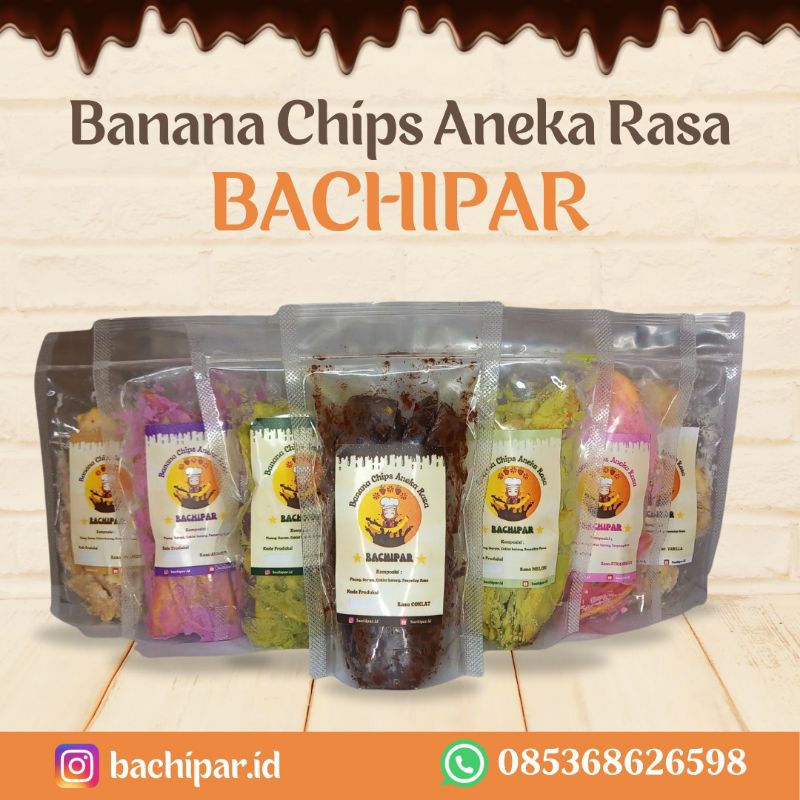 

[BACHIPAR] Banana Chips Aneka Rasa (50gr) ~ Keripik Pisang Coklat