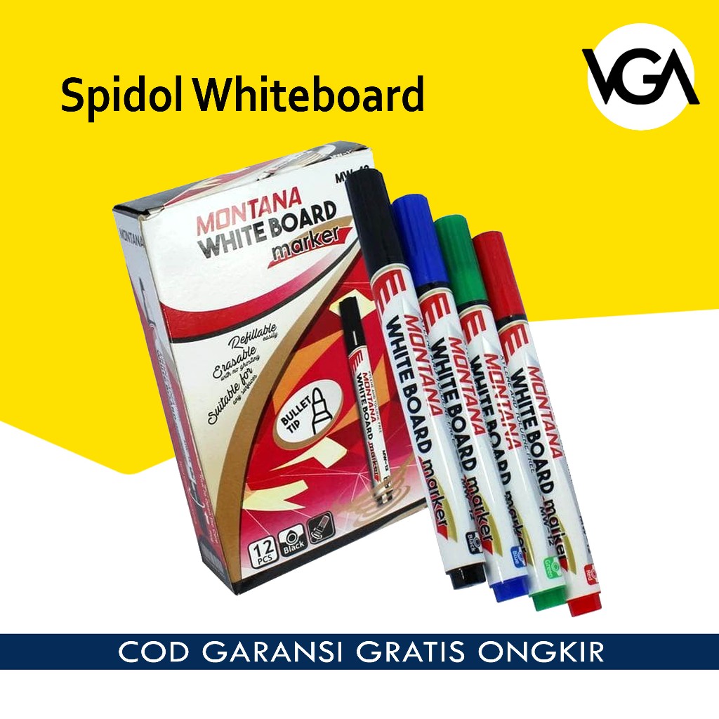 

Spidol Whiteboard White Board Spidol Papan Tulis Hitam Bisa Refill - Hitam VA158