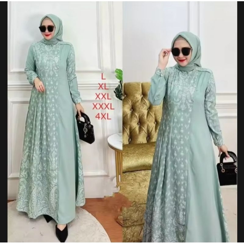 Izdihar Shop_ Gamis jumbo kayani maxmara printing premium