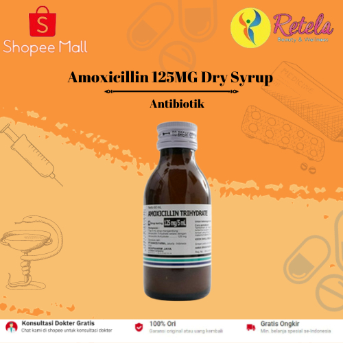 Amoxicillin 125Mg Syrup 60Ml /  Amoxilin / amoksilin / Antibiotik / Anti biotik / Antibiotik Amoxsan