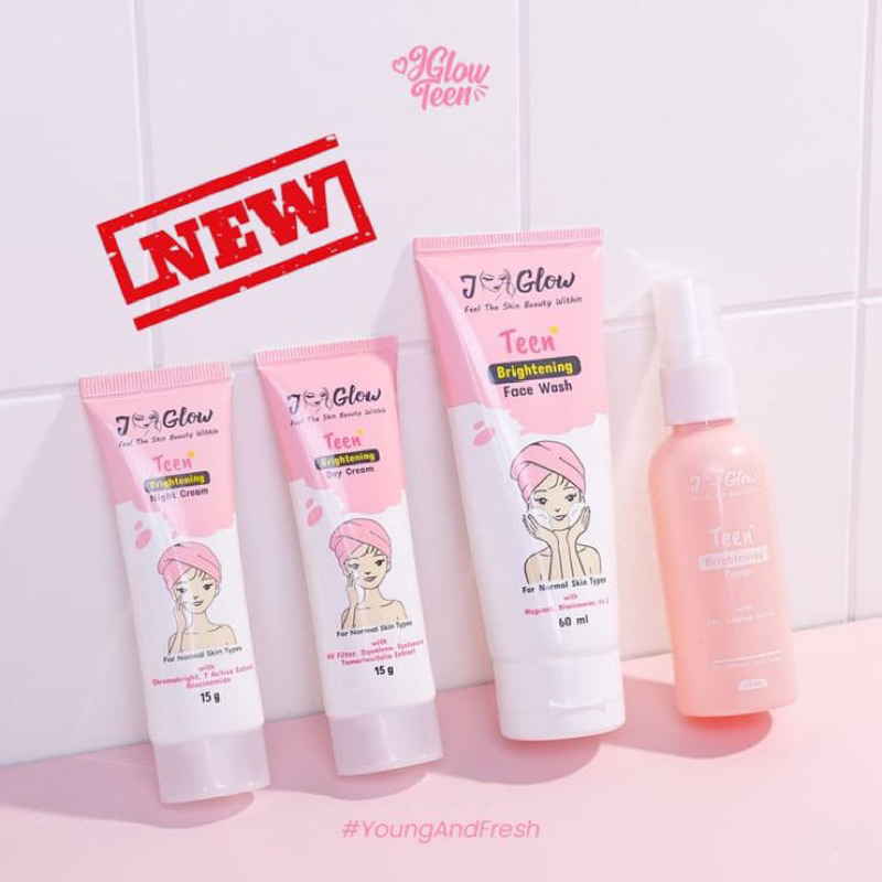 Jglow Teen Paket Brightening 4in1 / Baby Jglow - Untuk Kulit Wajah Normal Skincare Remaja Bpom Origi