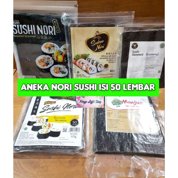 

>XC26619< Nori sushi 50 lembar halal tokinori manjun sakao rumput laut sushi kering dry seaweed murah dried seaweed manjun tokinori sakao sushi nori