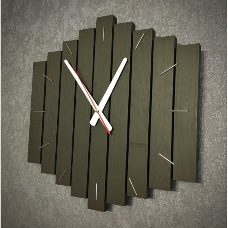 Jam Dinding Minimalis Kayu Jati