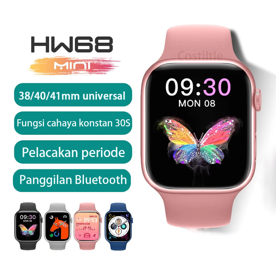 Terkini°[GET 2 STRAP] New 38mm Women Watch Series 8 HW68 mini Smartwatch 1.75 inch Screen Bluetooth 