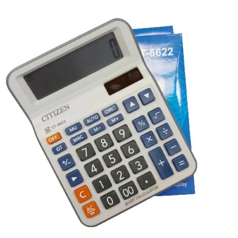 

kalkulator citizen 12 digit 2 power check dan correct citizen ct 8622