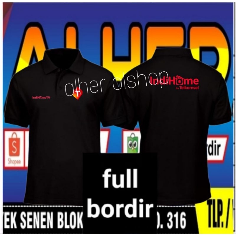 lengan pendek kaos IndihomeTV baju IndihomeTV seragam IndihomeTV kaos kerah IndihomeTV polo shirt In