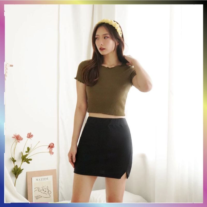 KOREAN MINI SKIRT / ROK PENDEK KOREA / ROK MINI SKIRT HITAM