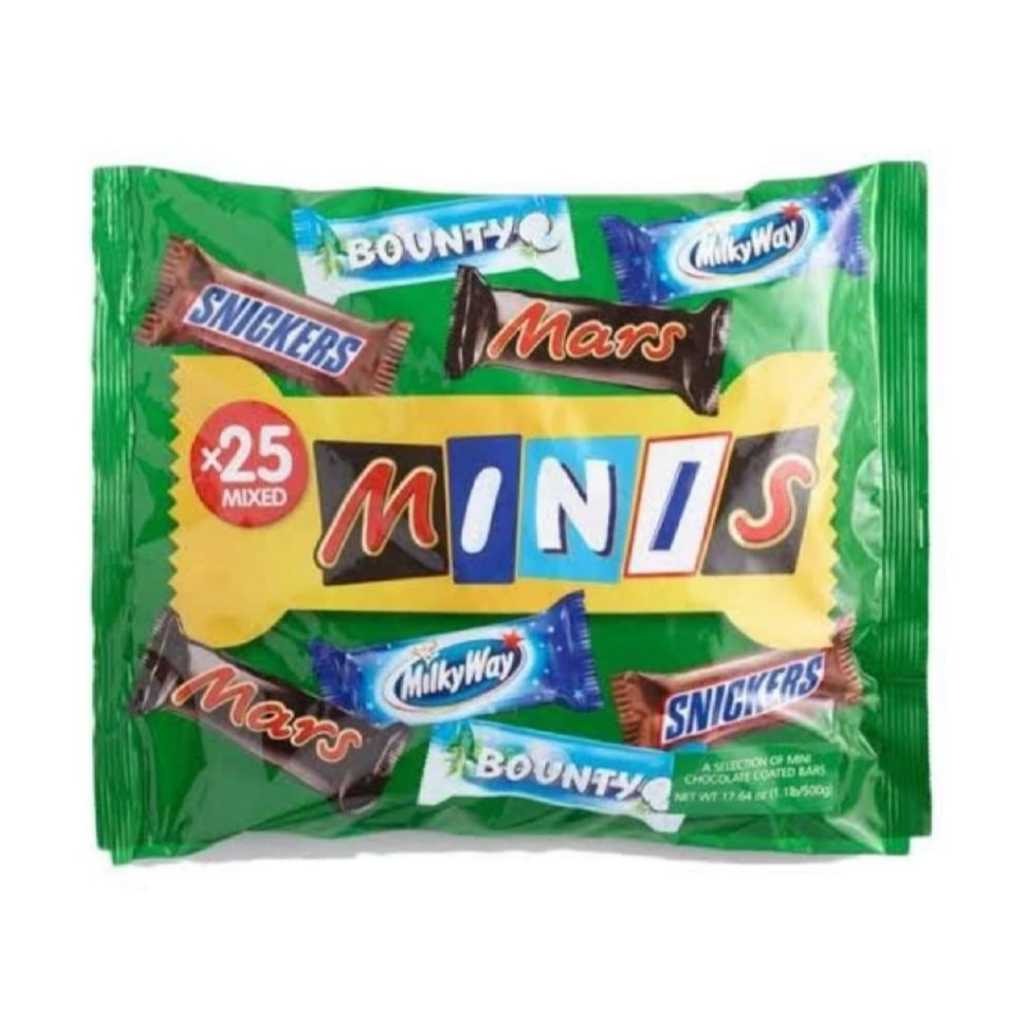 

Assorted Minis Chocolate Mars Snickers Bounty Milkyway