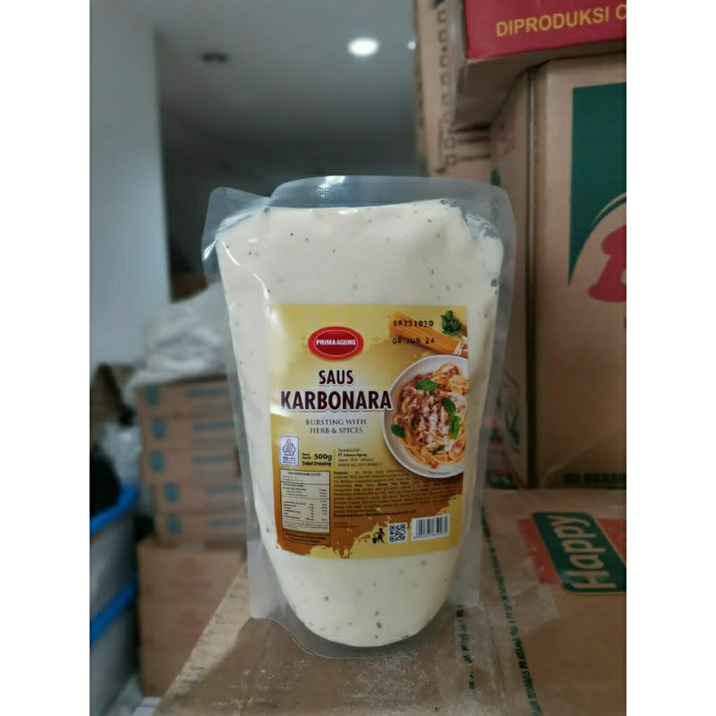 

Prima Agung Saus Carbonara Sauce Spaghetti 500gr Pouch
