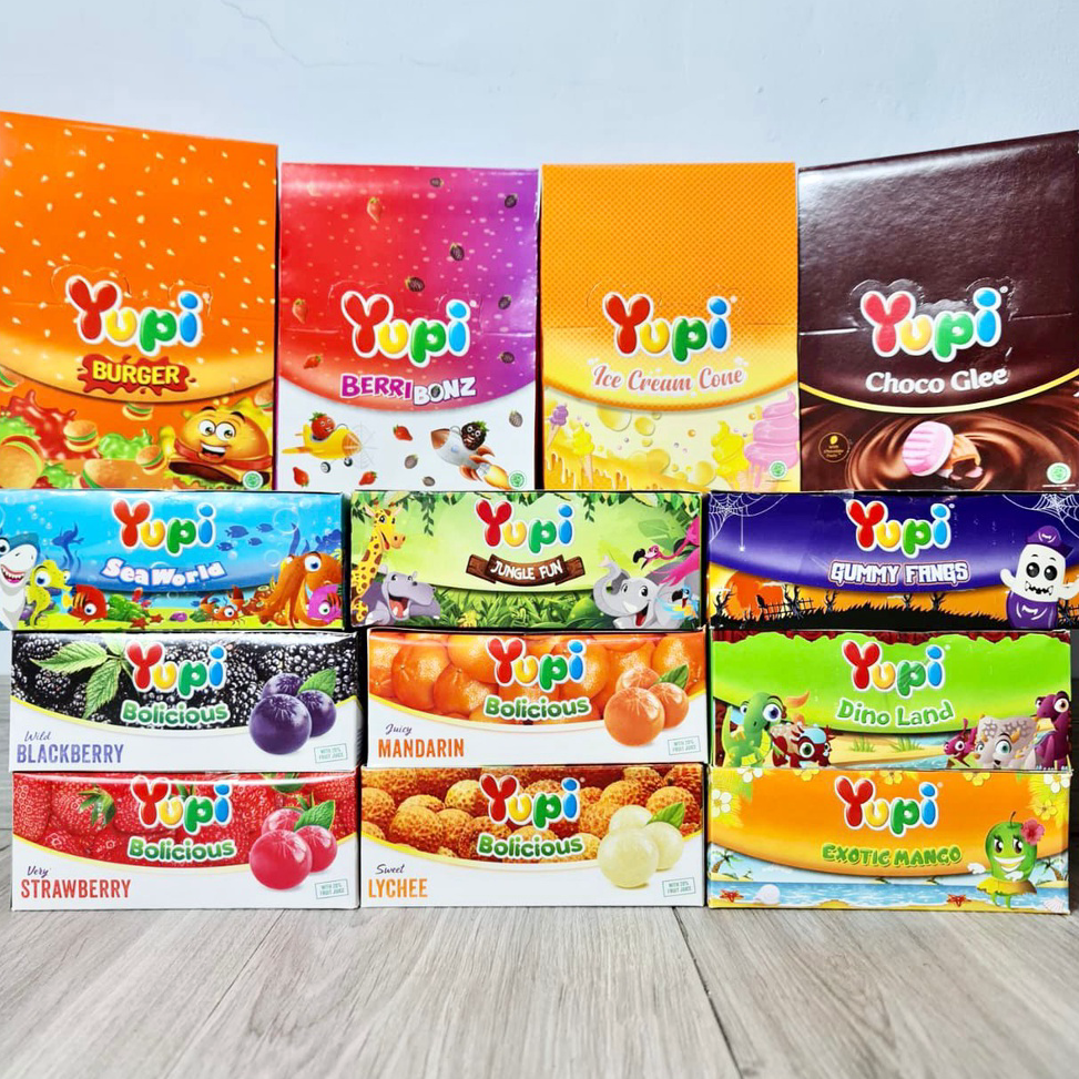 

PALING AMPUH✌️>>> (JURAGAN) Permen YUPI All Varian Rasa Isi 24 Pcs Per Box Baby Bear / Little Star / Gummy Fangs / Wotta Melon / Ice Cream / Exotic Mango / Berribonz / Choco Glee Fruity Cola / Bolicicious Strawberry Orange / Dino Land / Jungle Fun / M