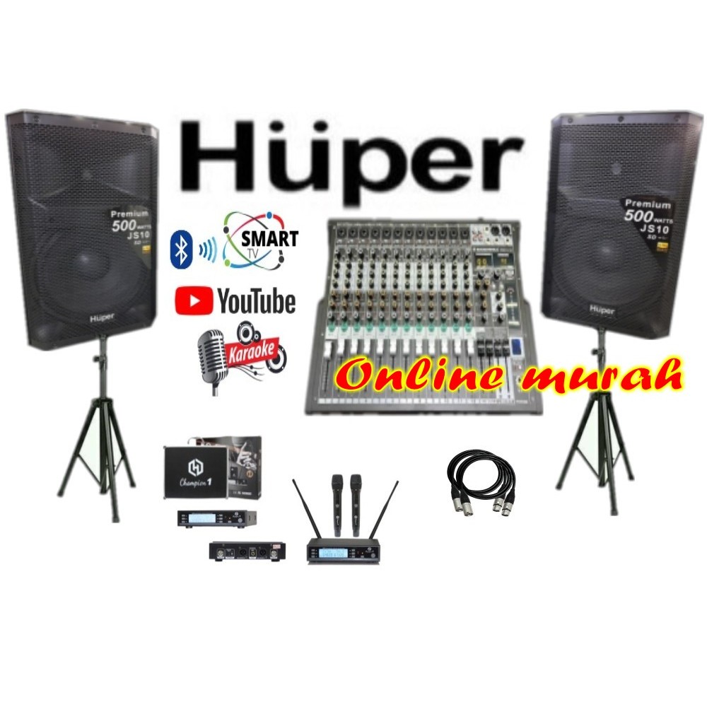 PAKET HUPER JS10 15 INCH MIXER 12 CHANNEL CHAMPION 1