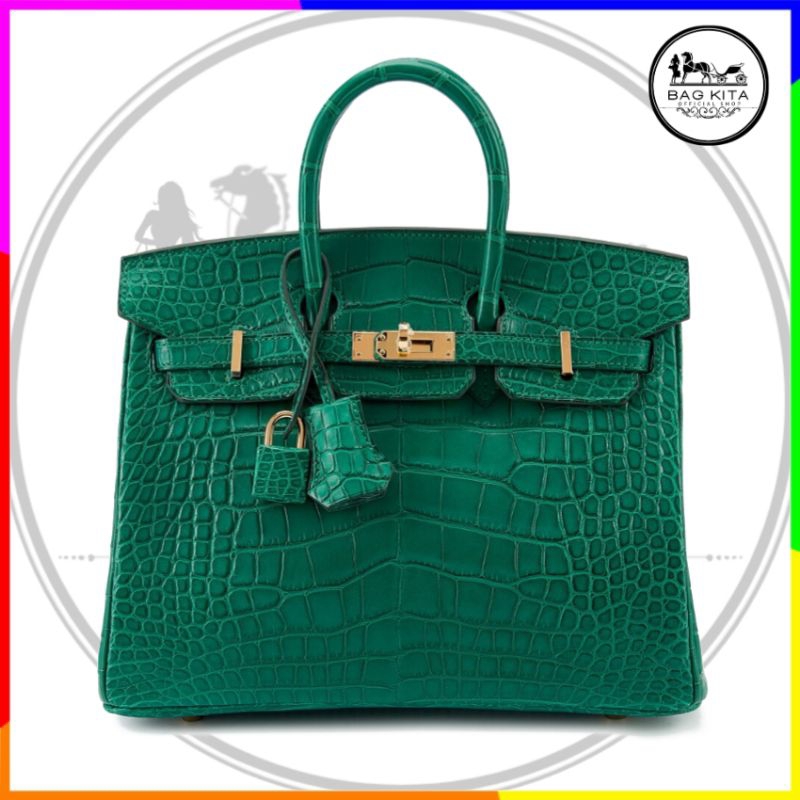 Tas Selempang Crocodile Hijau Size 30 / Tas Wanita Import Murah / Tas Croco Gold Hardware Premium