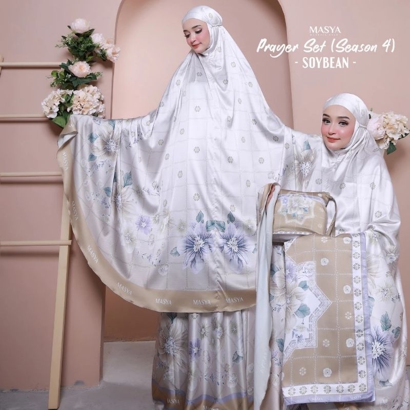 Mukena Mukenah Mewah Prayer Set Armani Silk Warna Hitam - Pink - Ungu - Biru Muda - Coklat - Olive -
