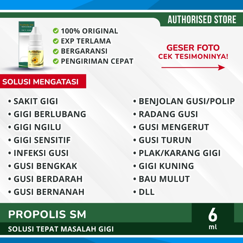 Obat Gusi Bengkak Sakit Gigi Berlubang Bernanah Radang Gusi Propolis SM