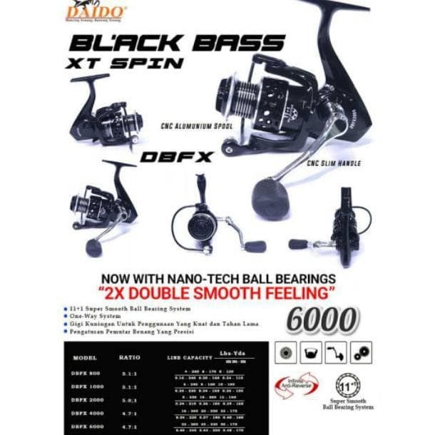 REEL PANCING MURAH DAIDO BLACK BASS XT  4000