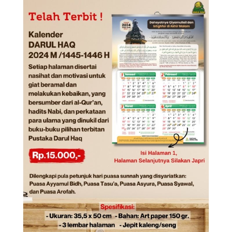 Kalender Darul Haq 2024 M/ 1445-1446 H