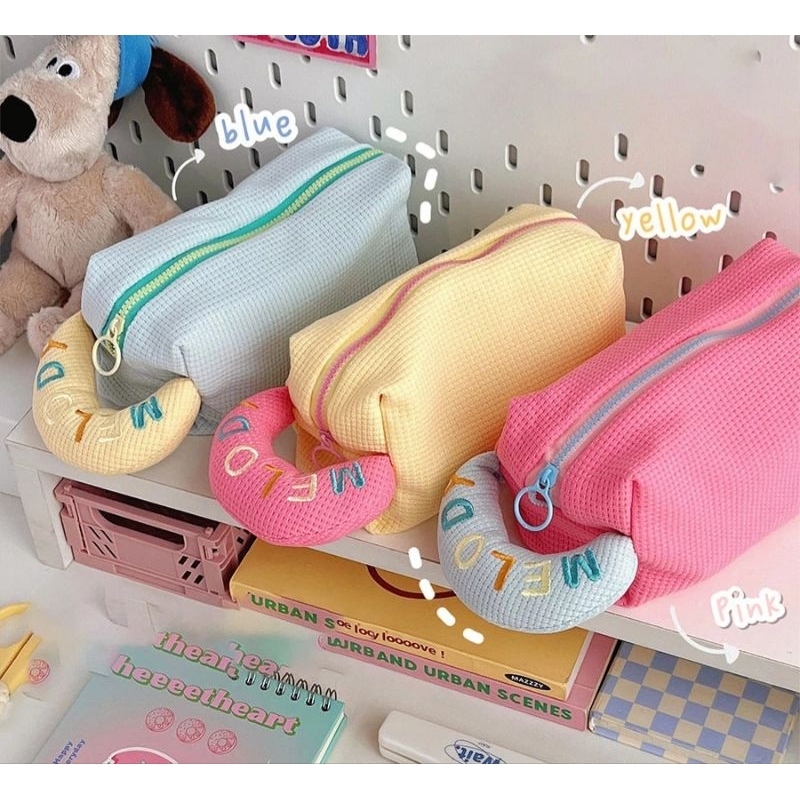 

Makeup Travel Pouch Pastel Tempat Pensil Korean Cute Aesthetic Korea