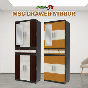 LEMARI PLASTIK NAIBA 4 SUSUN JUMBO MSC DRAWER KACA