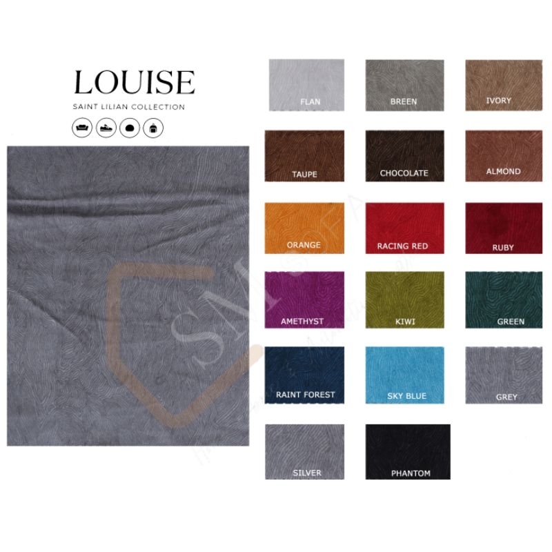 Kain Louise Regency - Kain Sofa Beludru/Kain Kursi/Kain Sarung Bantal/Beludru Lembut
