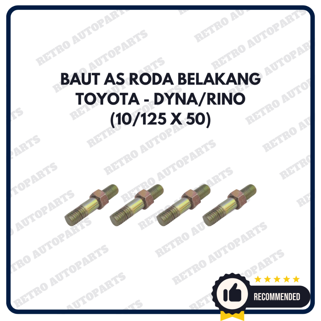 TOYOTA - DYNA | Baut as roda belakang Dyna Rino ukuran 10/125 x 50 Baud nap roda blk Toyota Dyna Rin