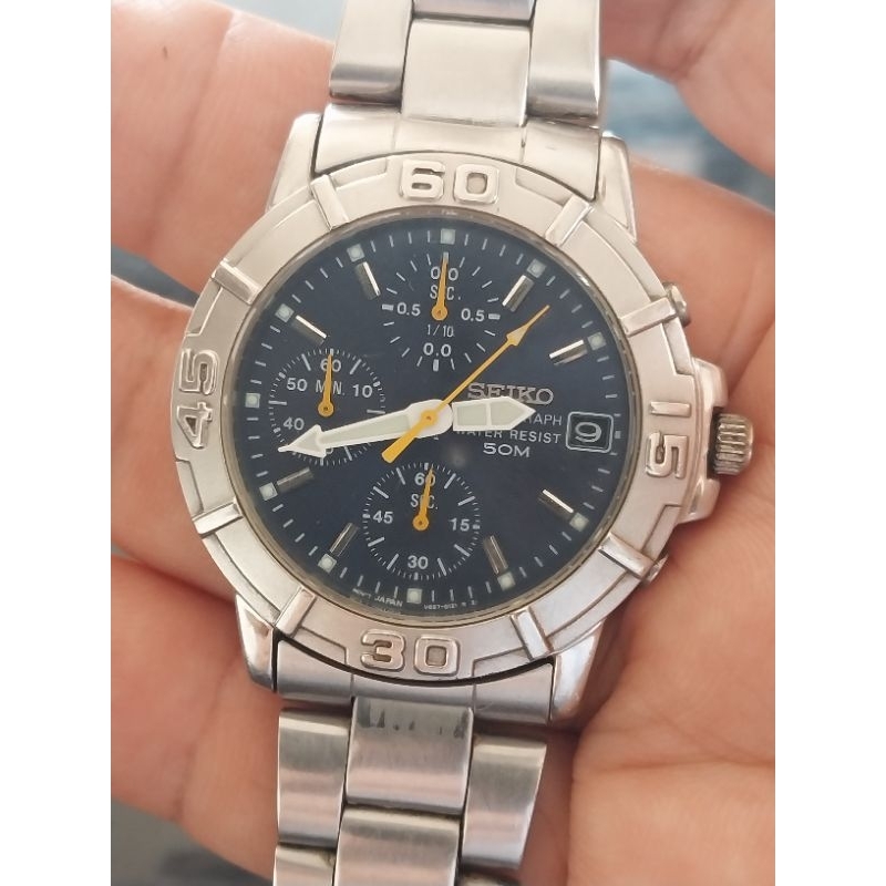 SEIKO V657-8060 Jam Tangan Pria chrono second 846