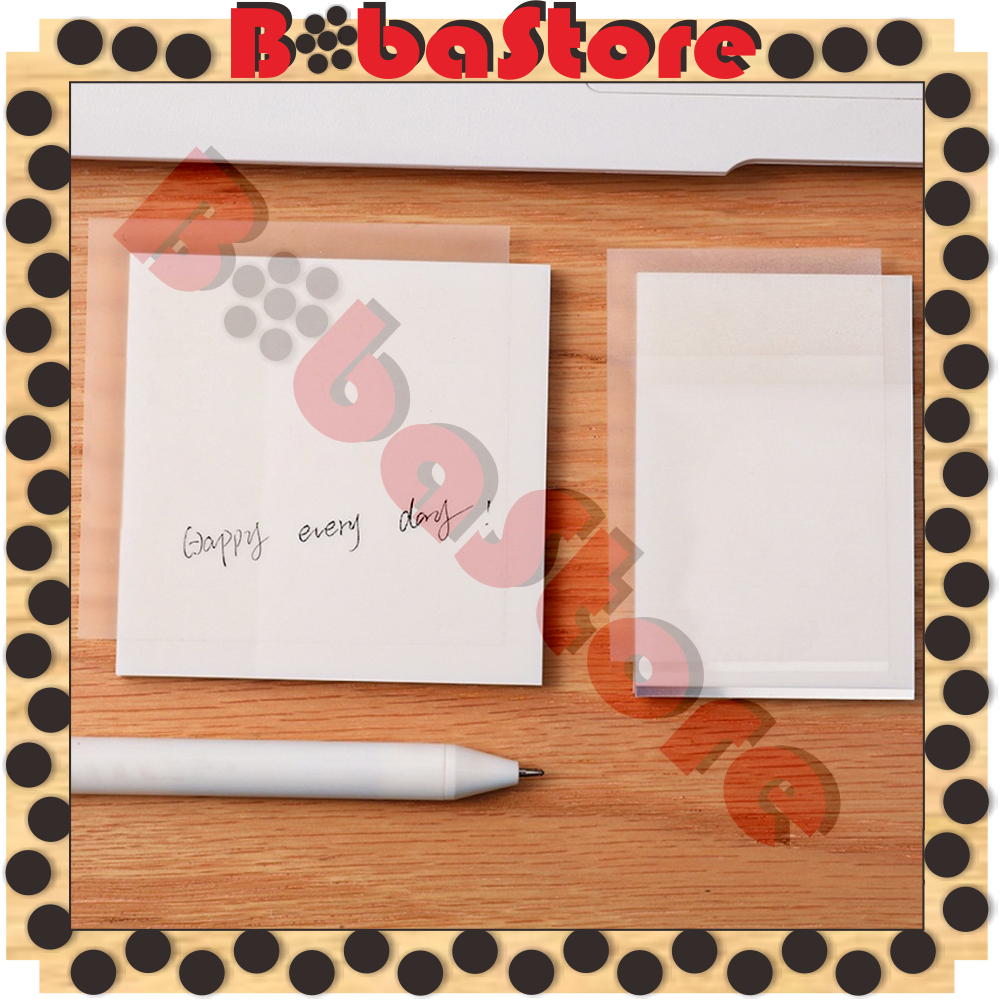 

⭐Bobastore⭐ Set Kertas Notes Transparan 50 Lembar Label Stickers PET Tahan air dan halus Kertas Memo Kertas Tempel Anti Air Untuk Sekolah S086