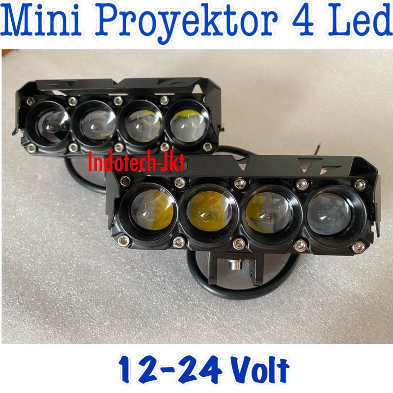 Lampu Tembak Sorot 12-24 Volt Mini Proyektor SQL 4 Led