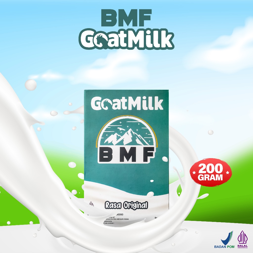 

Goatmilk BMF Susu Kambing Etawa Bubuk Murni Full Cream 200gr HALAL BPOM - Susu Pilihan Keluarga