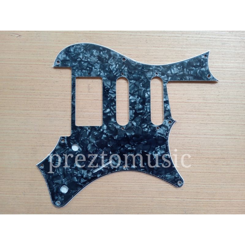 pickguard gitar strandberg pearloid hitam hss #preztomusic